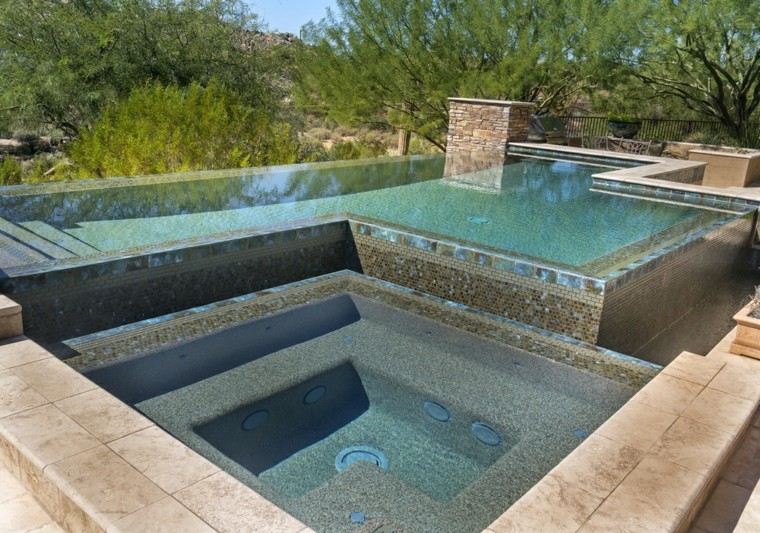 piscinas originales niveles mosaico preciosas ideas