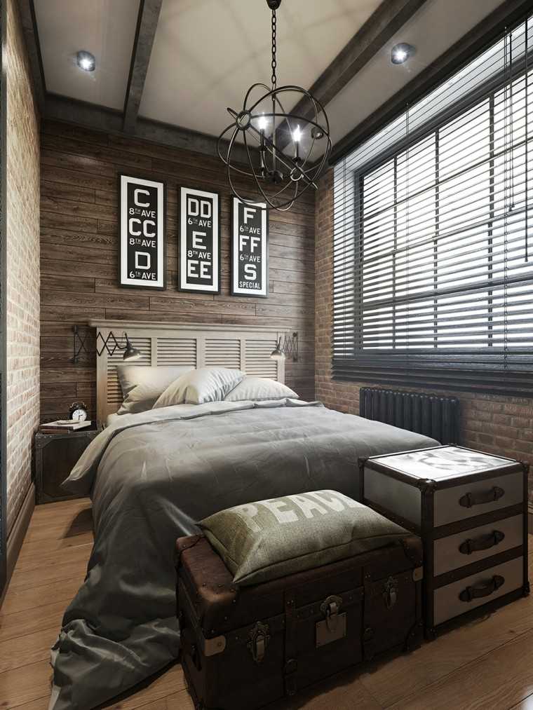 pisos dormitorio pequeno pared ladrillo madera ideas