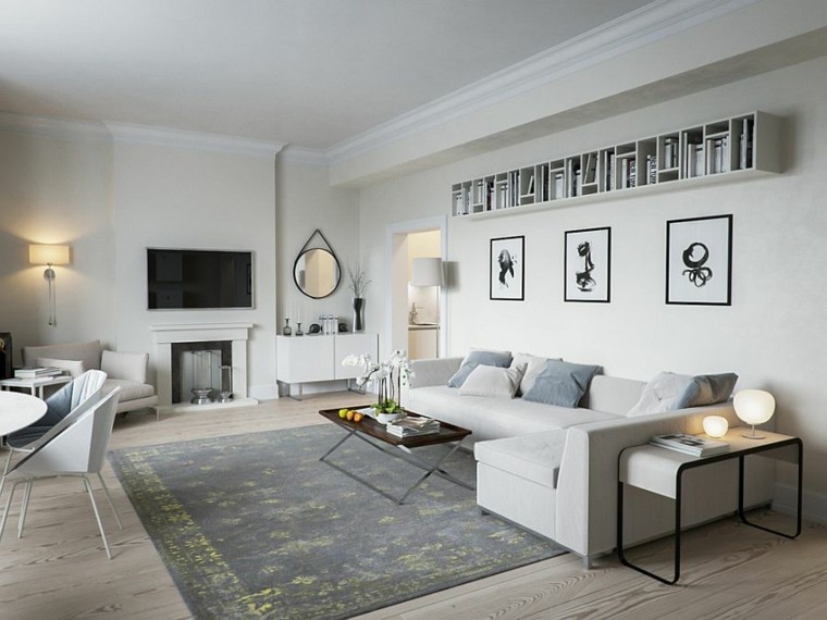 cuadros decorativos en la pared del salón con diseño escandinavo salones diseno escandinavo amplio sofa gris ideas