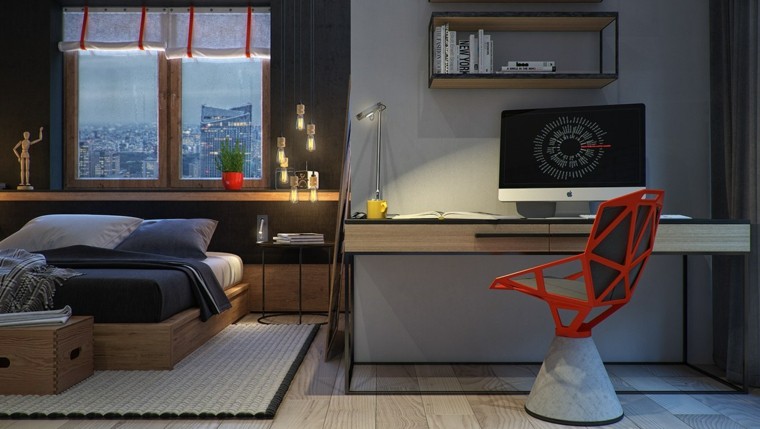 silla roja escritorio moderna diseño