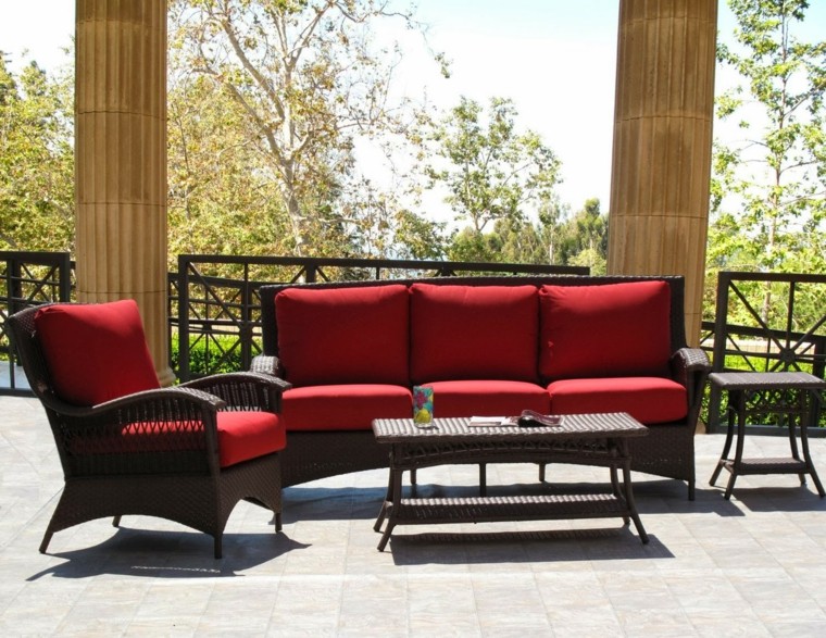 muebles al estilo clasico para el jardín sofas jardín sillones mesa espacio exterior ideas