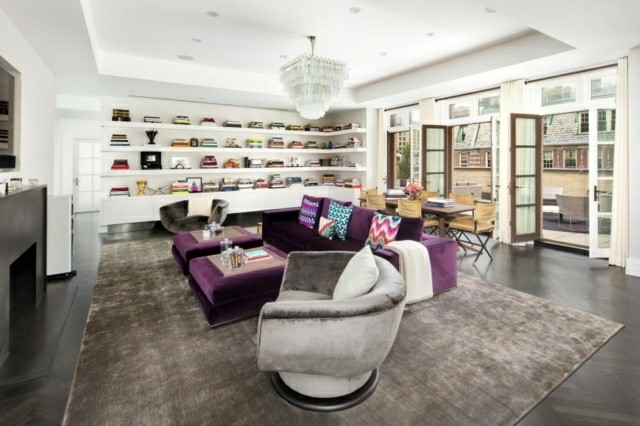 sofas salon terciopelo color purpura