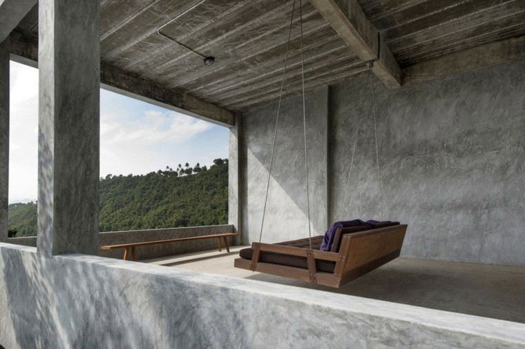 terraza hormigon creativo mueble moderno