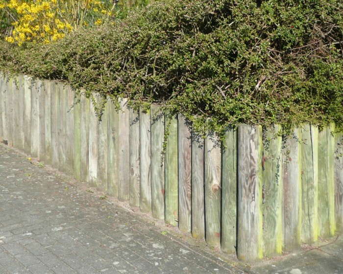 Vallas de jardín de estacas de madera empalizadas