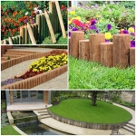 Vallas de jardín de estacas de madera empalizadas