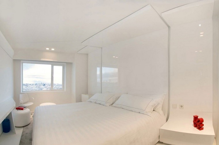 dormitorio penthouse color blanco pequeño