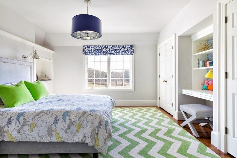 alfombra estilo vintage dormitorio luminoso ideas