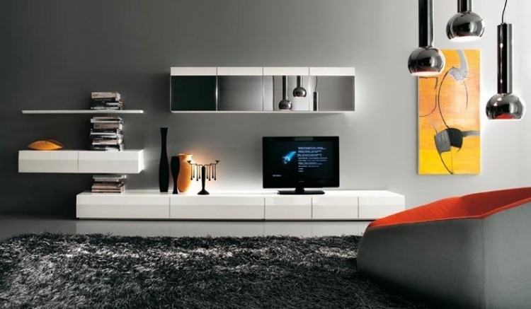 Mueble con LED integrado, unidades de pared asombrosas.