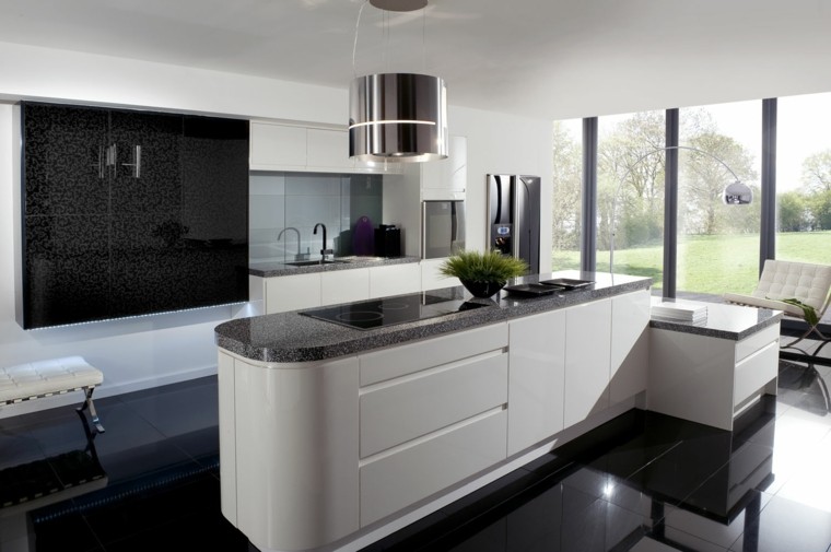 atractivo espacio diseño cocina negro
