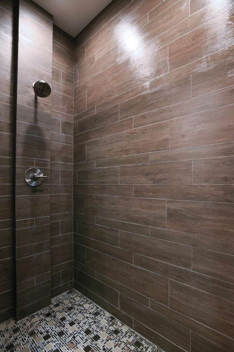 azulejos diseño interior ducha madera
