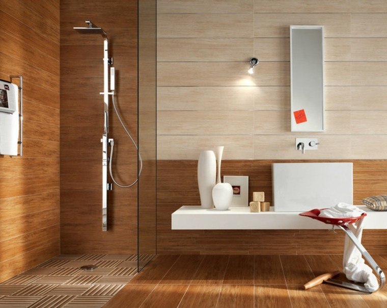 azulejos diseño moderna ducha texturas