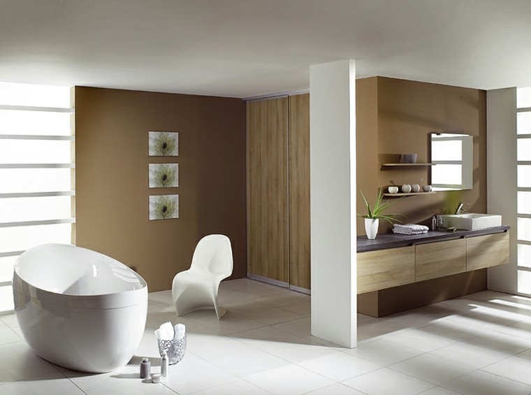 baño moderno al estilo minimalista con bañera preciosa bano moderno banera blanca estilo minimalista ideas