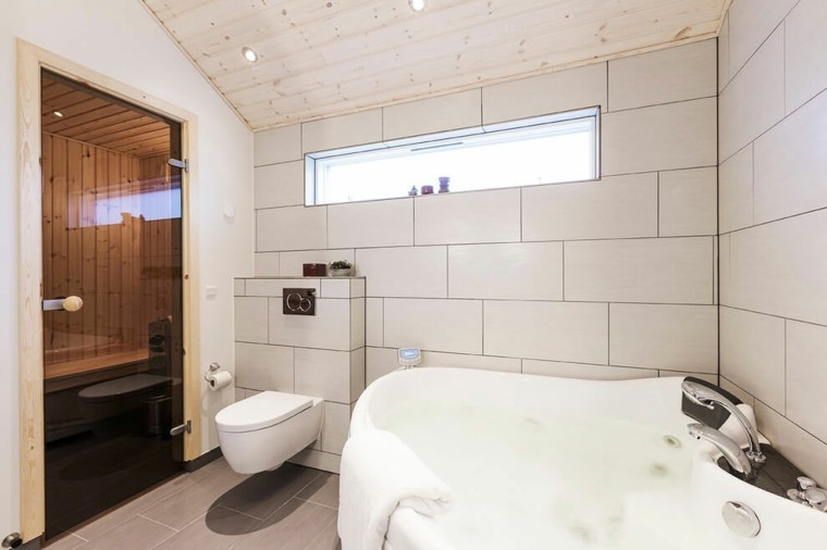 jacuzzi en el baño moderno al estilo minimalista banos estilo minimalista moderno puerta cristal ideas