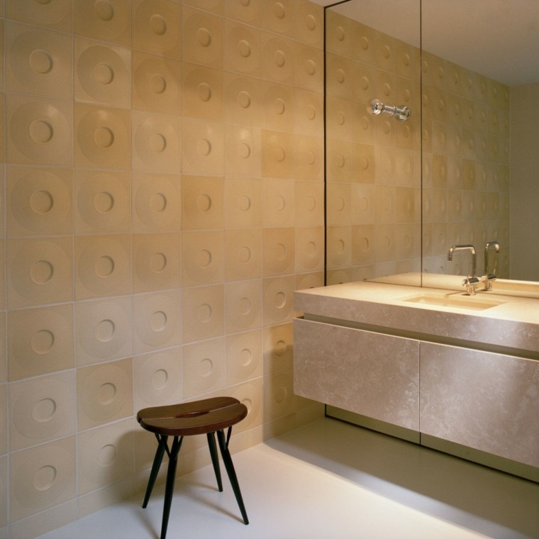 losas preciosas en el en el baño moderno al estilo minimalista baños minimalistas modernos pared losas original ideas