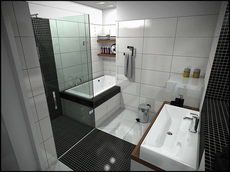 bañera diseño creativo ducha negro