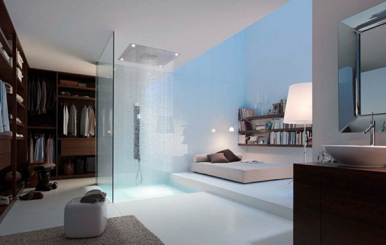 baño compartida habitacion madera duch