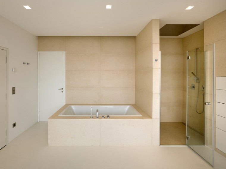 baño diseño moderno color beige