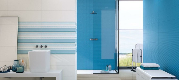 baño azul bonito diseño