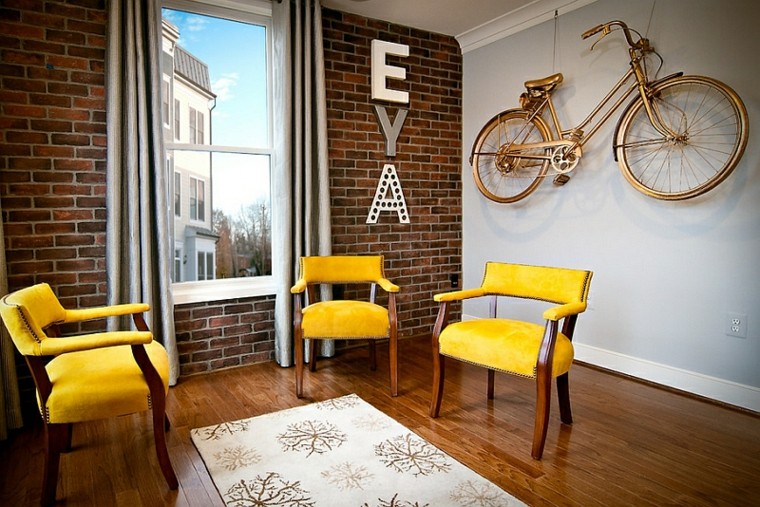 sala de estar con bici vintage manualidades paradecorar tu casa bici dorada
