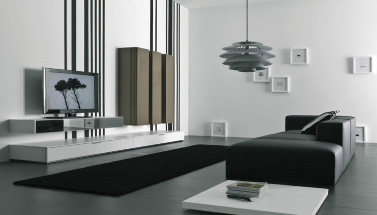 blanco y negro lampara television moderno