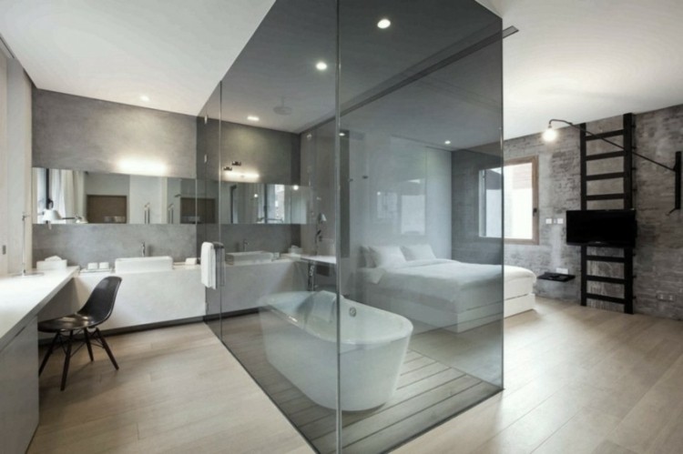 cabina cristal negro bañera acuario