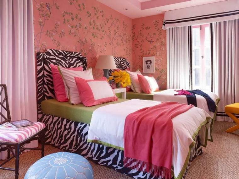 diseño de dormitorio moderno juvenil cama zebra diseño moderno cabecero