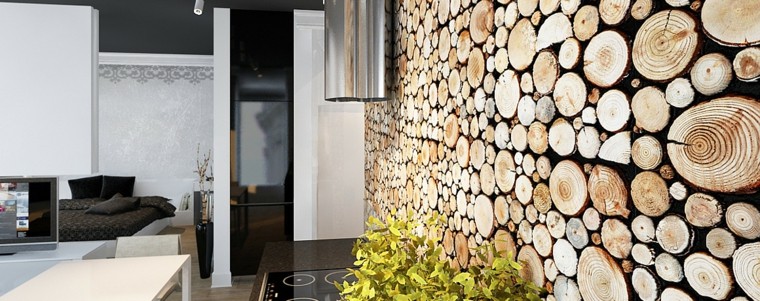 cocina panel madera estetica plantas