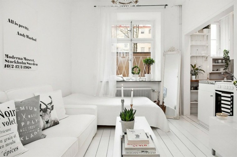 color blanco salon moderno sofa mesa decoracion pared ideas