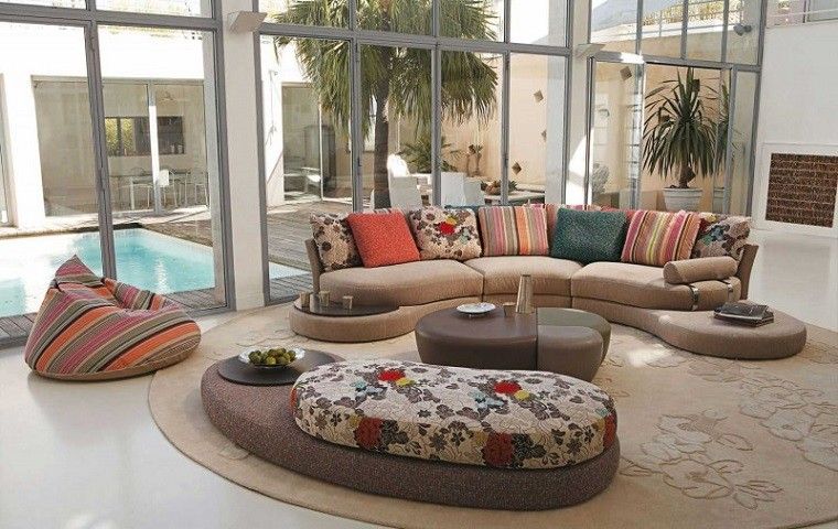colores calidos salon moderno sofas preciosas ideas
