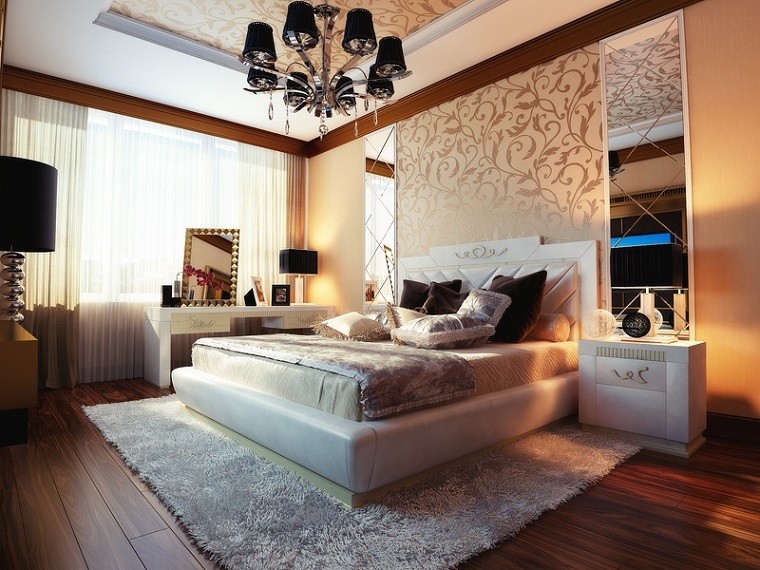 colores crema espejos grandes originales pared dormitorio ideas