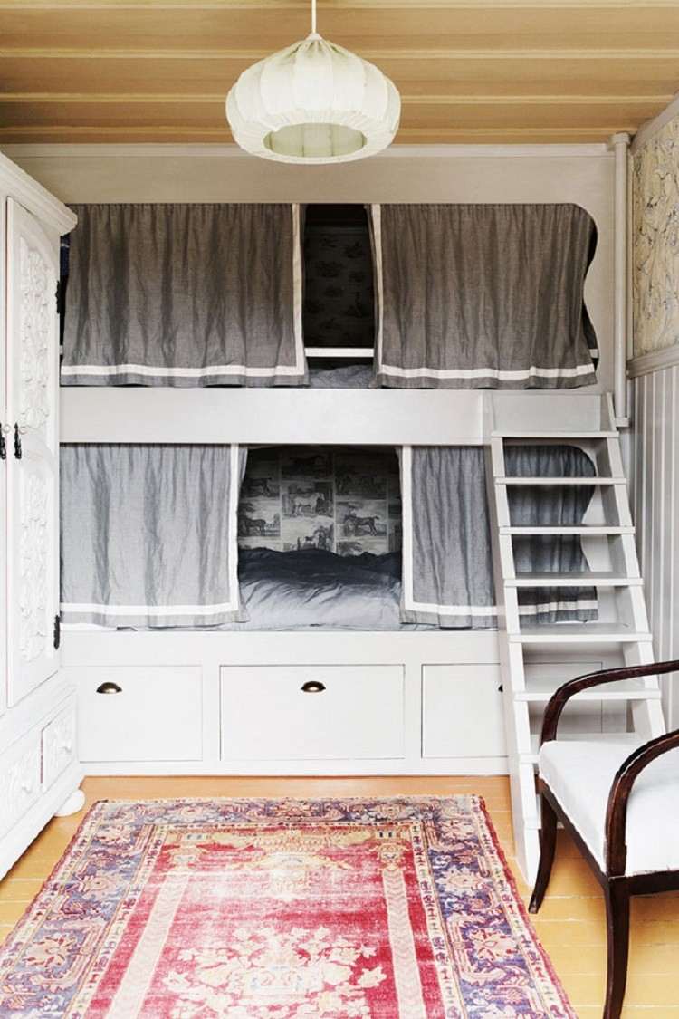 cortinas dormitorio alfombra vintage original ideas
