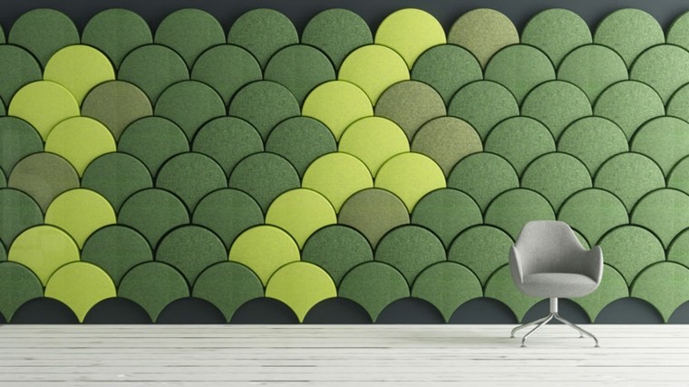 decoración pared relieves verde