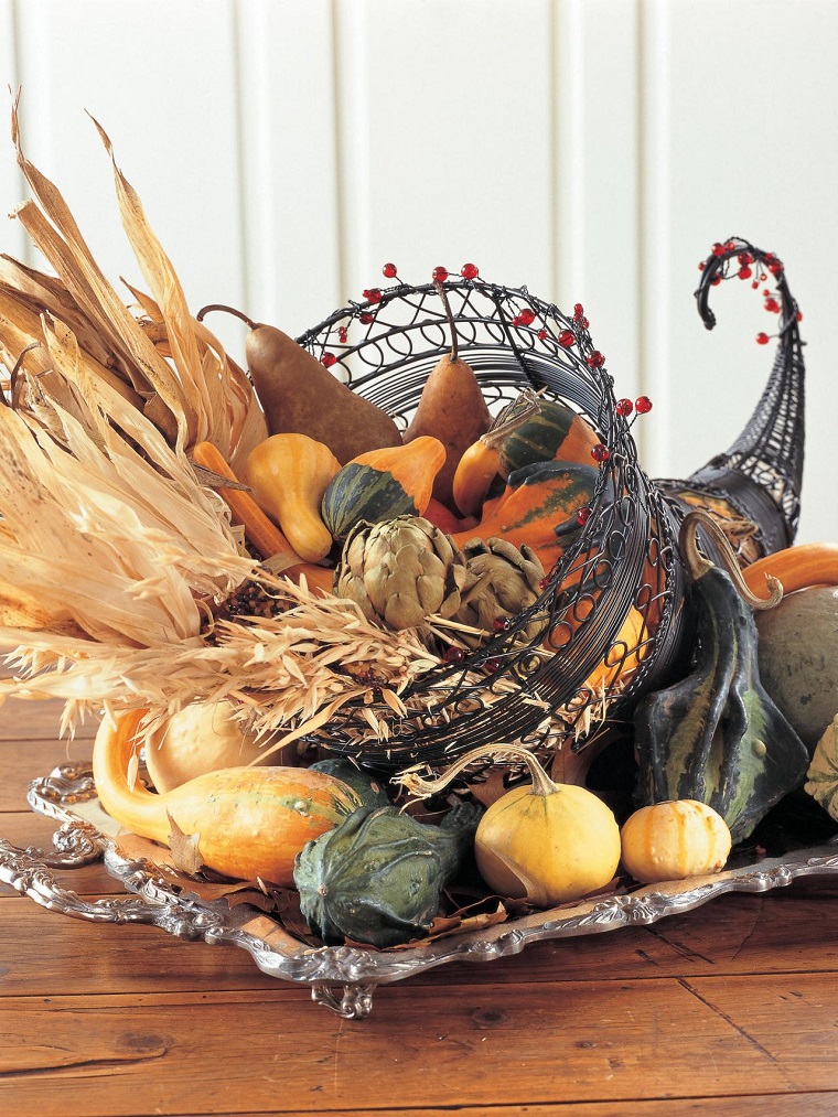 ideas para decoración de otoño para la mesa decoraciones otono clabazas pequenas maices ideas