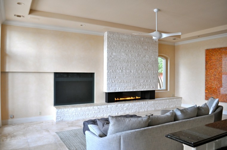 diseño chimeneas modernas minimalista salon ventilador