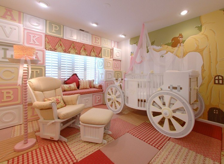 diseño habitaciones infantiles carruaje lamparas princesa