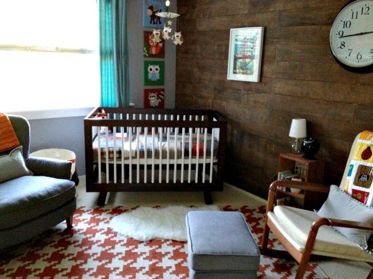 diseño habitaciones infantiles madera cojines acento