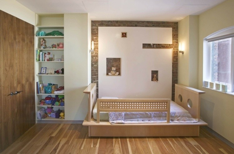 diseño habitaciones infantiles madera niños suelo