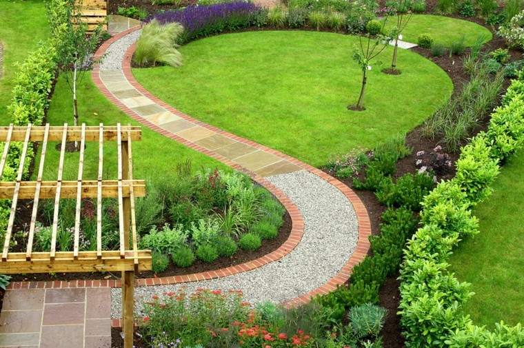 diseño jardines ondulado sendero moderno