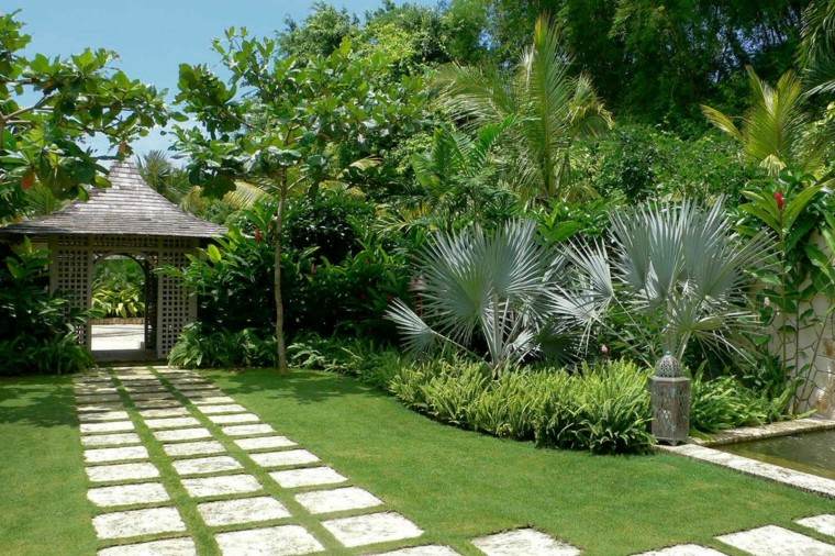 diseño jardines tropical sendero casa