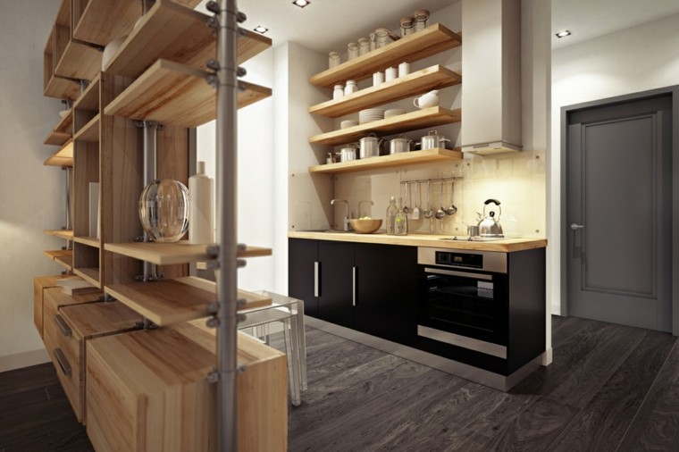 cocina de estilo urbano con elementos de madera diseño urbano cocina moderna estilo moderno