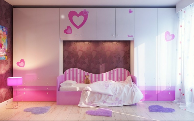 dormitorio de diseño Barbie dormitorio barbie corazones color rosa