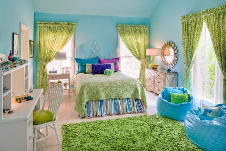 diseño de dormitorio azul y verde dormitorio diseño azul verde