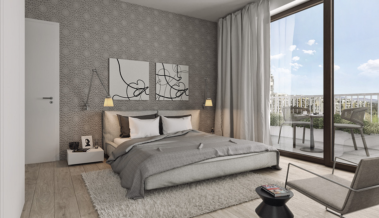 dormitorio color gris romantico papel pared precioso ideas