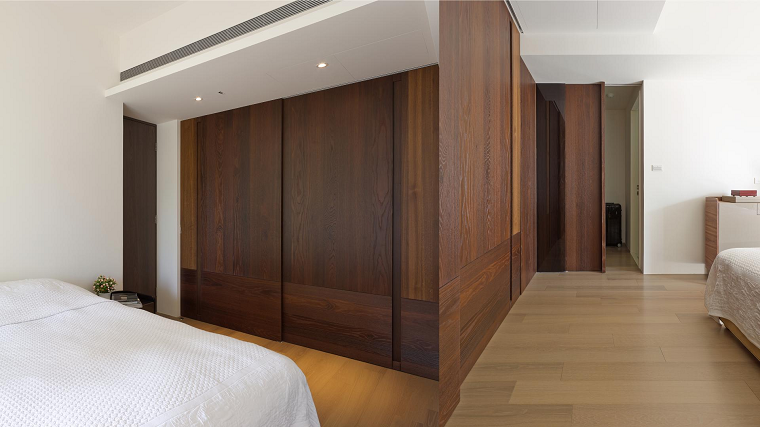 dormitorio estilo minimalista moderno paneles madera ideas
