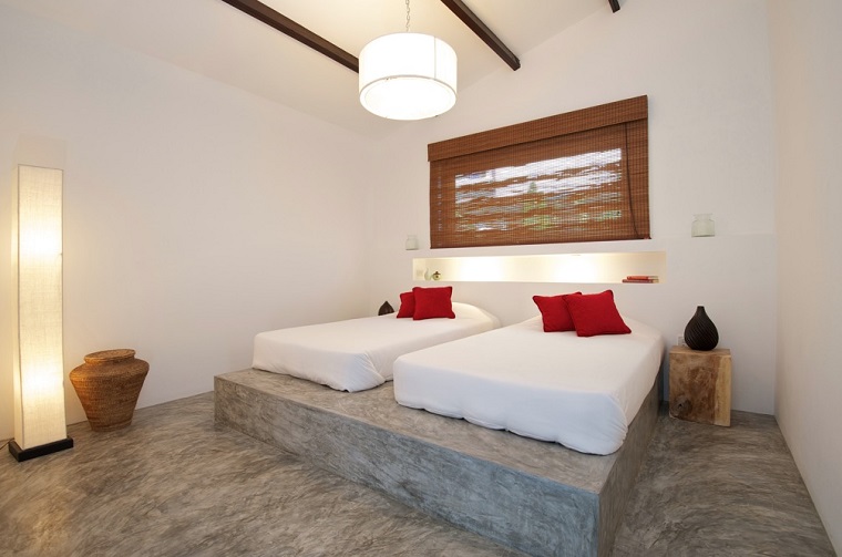 dormitorio estilo minimalista moderno suelo gris ideas