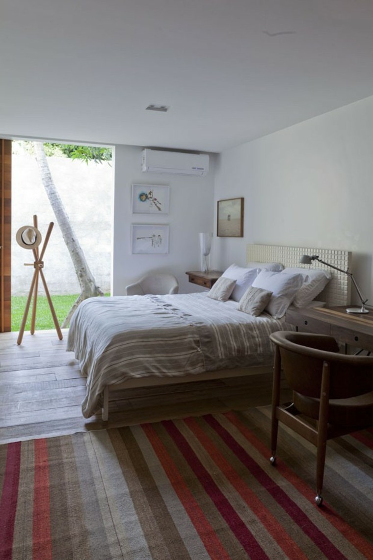 dormitorio estilo minimalistas alfombra colores ideas