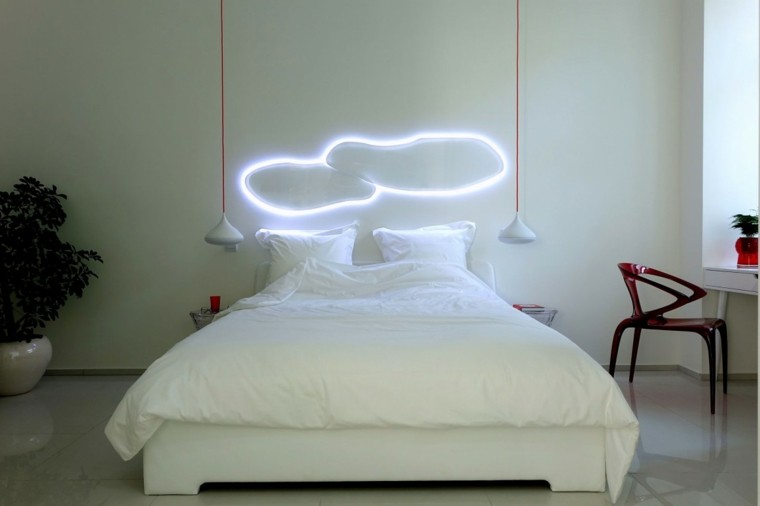 dormitorio estilo minimalistas iluminacion LED ideas