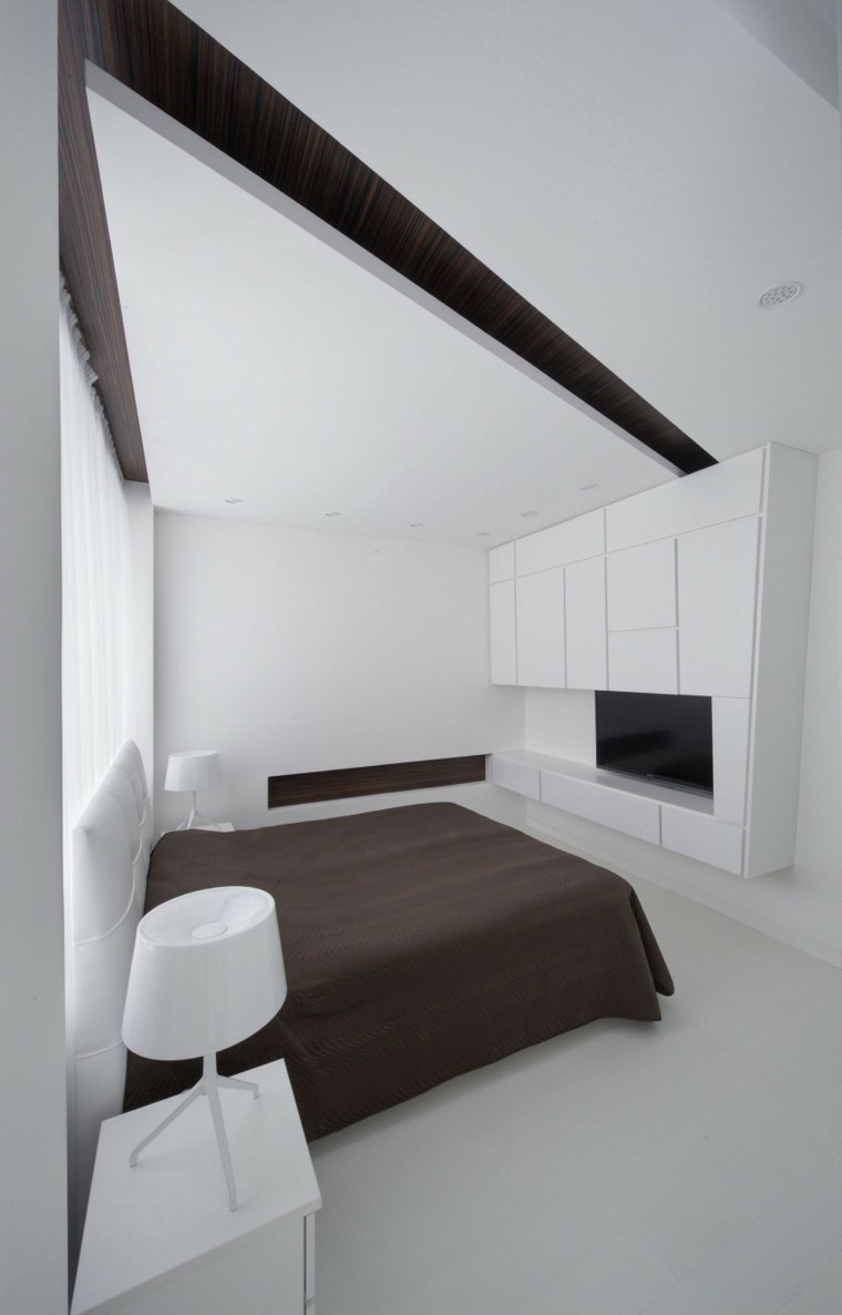 dormitorio estilo minimalistas ropa cama marron oscuro ideas