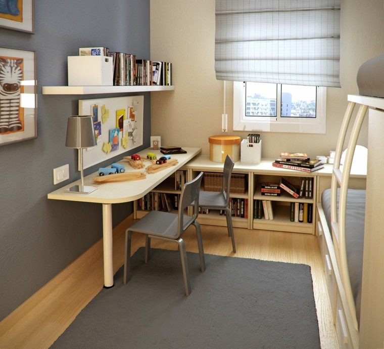 ideas para decorar una casa dormitorio infantil pequeño color gris