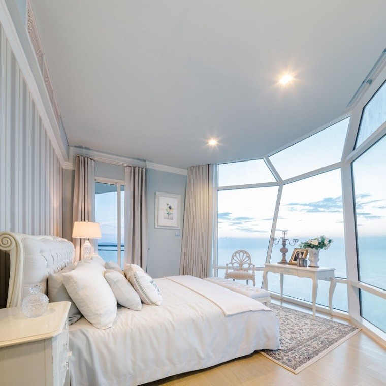 dormitorio romantico color blanco vistas maravillosas ideas